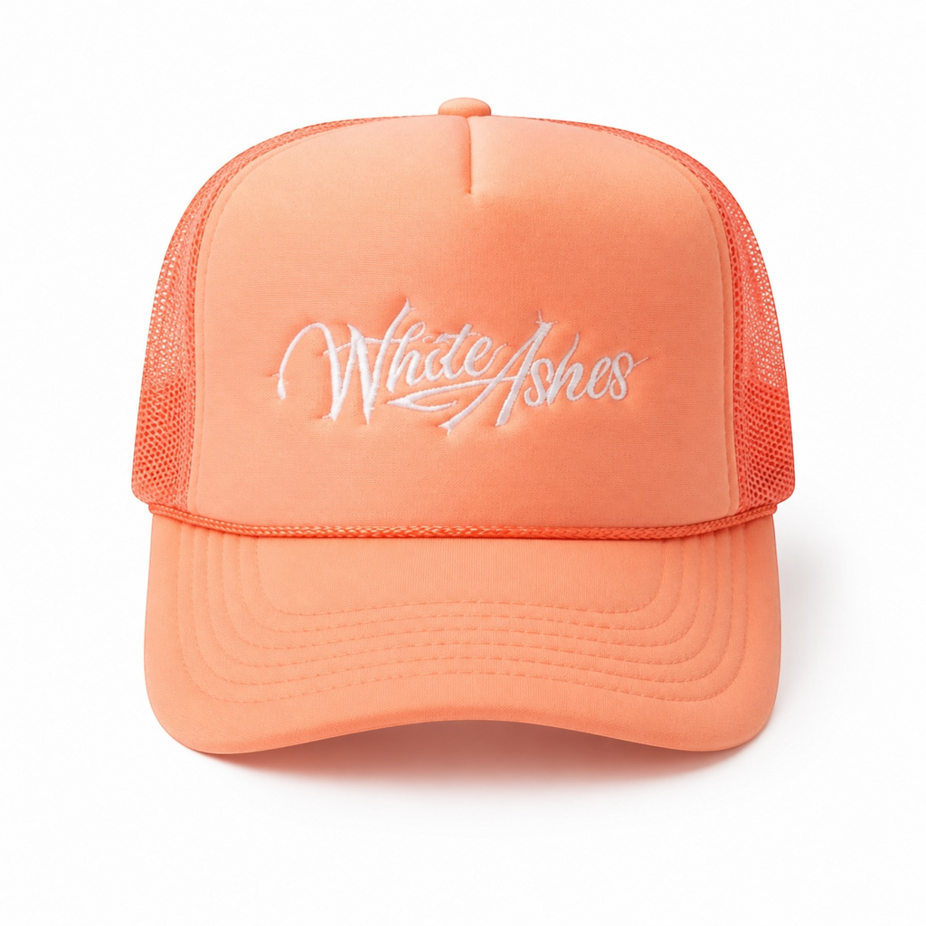 WHITE ASHES TRUCKER HAT (SWEET PEACH)