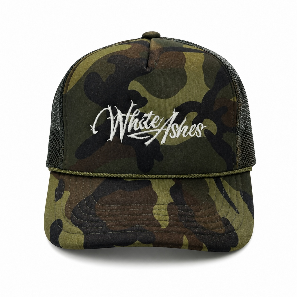 WHITE ASHES TRUCKER HAT (FOREST GREEN)