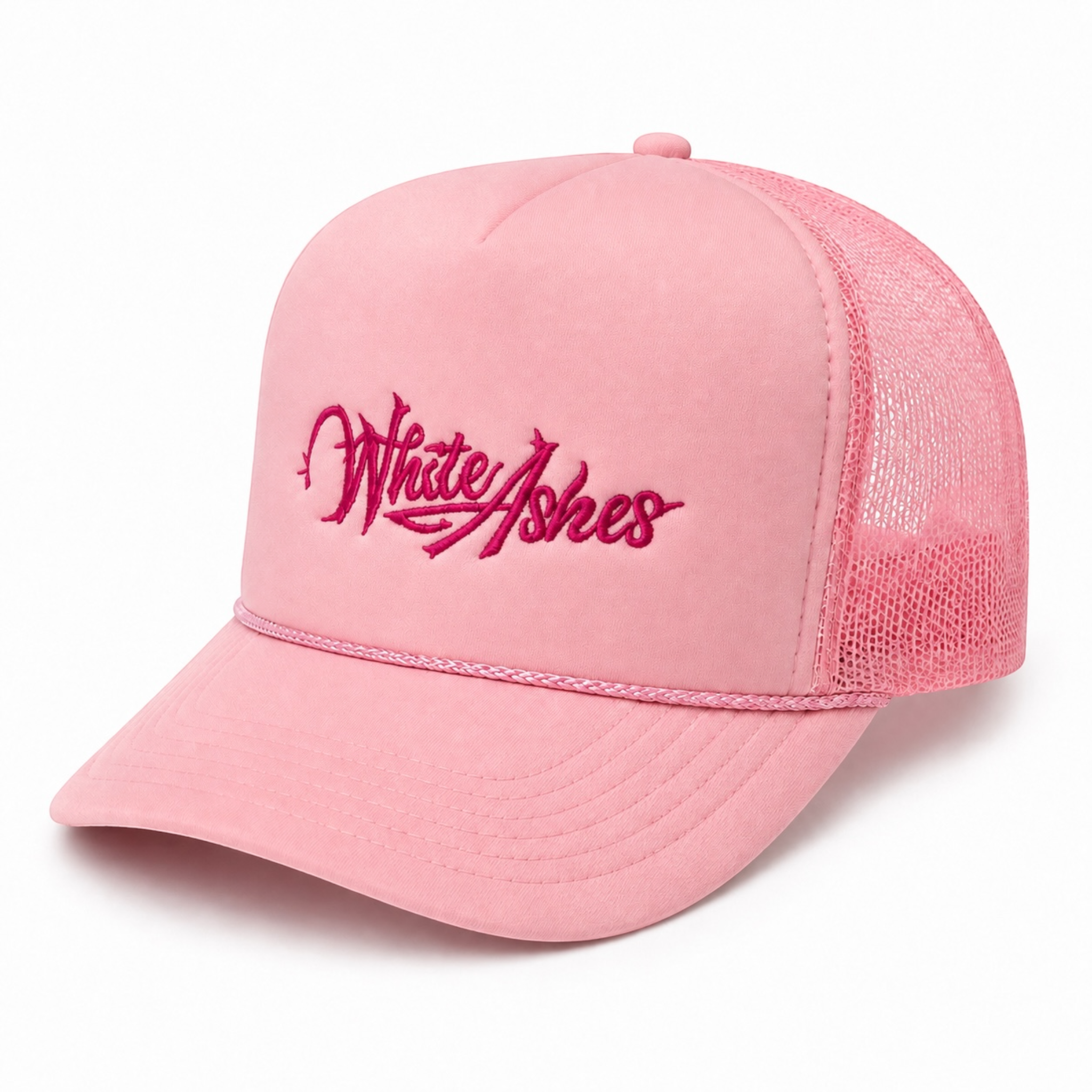WHITE ASHES TRUCKER HAT (PRETTY PINK)