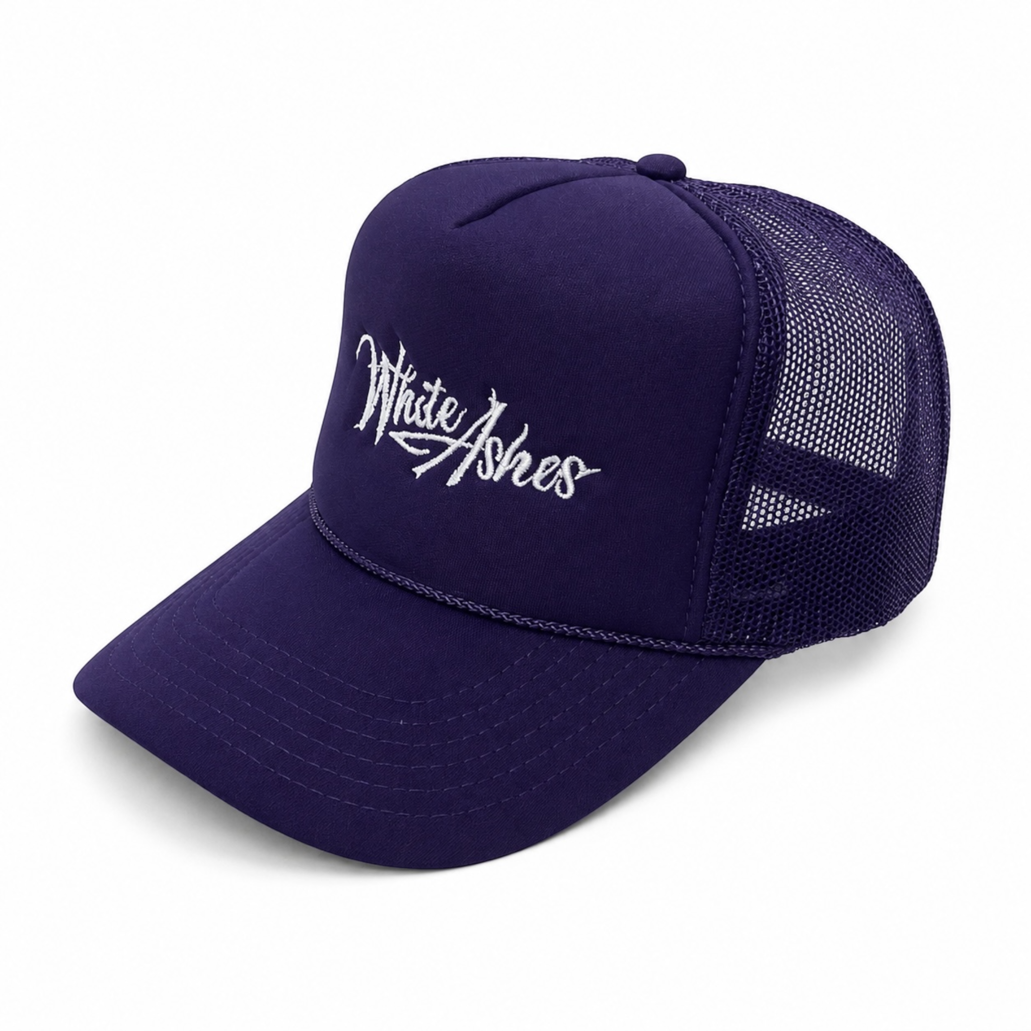 WHITE ASHES TRUCKER HAT (PURPLE REIGN)