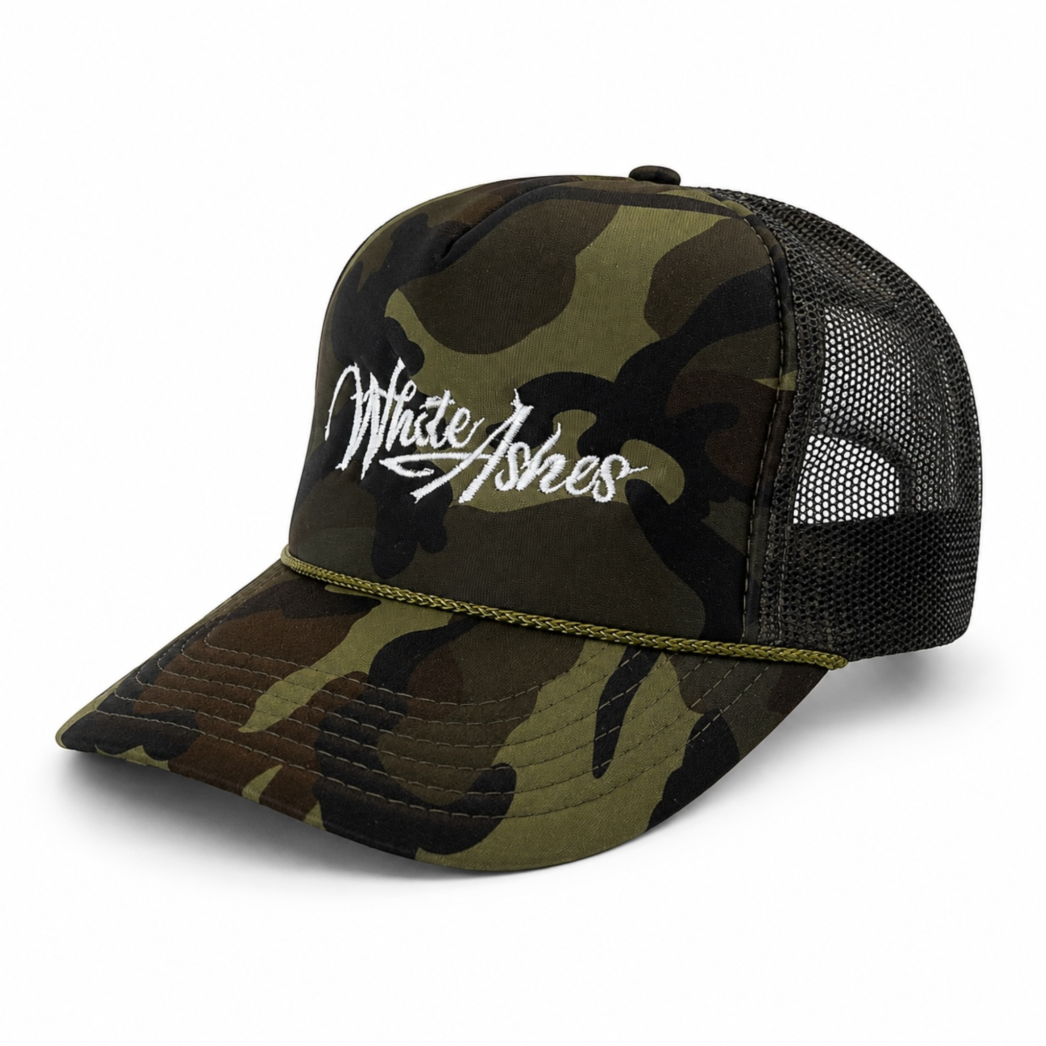 WHITE ASHES TRUCKER HAT (FOREST GREEN)