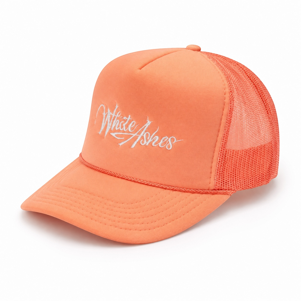 WHITE ASHES TRUCKER HAT (SWEET PEACH)