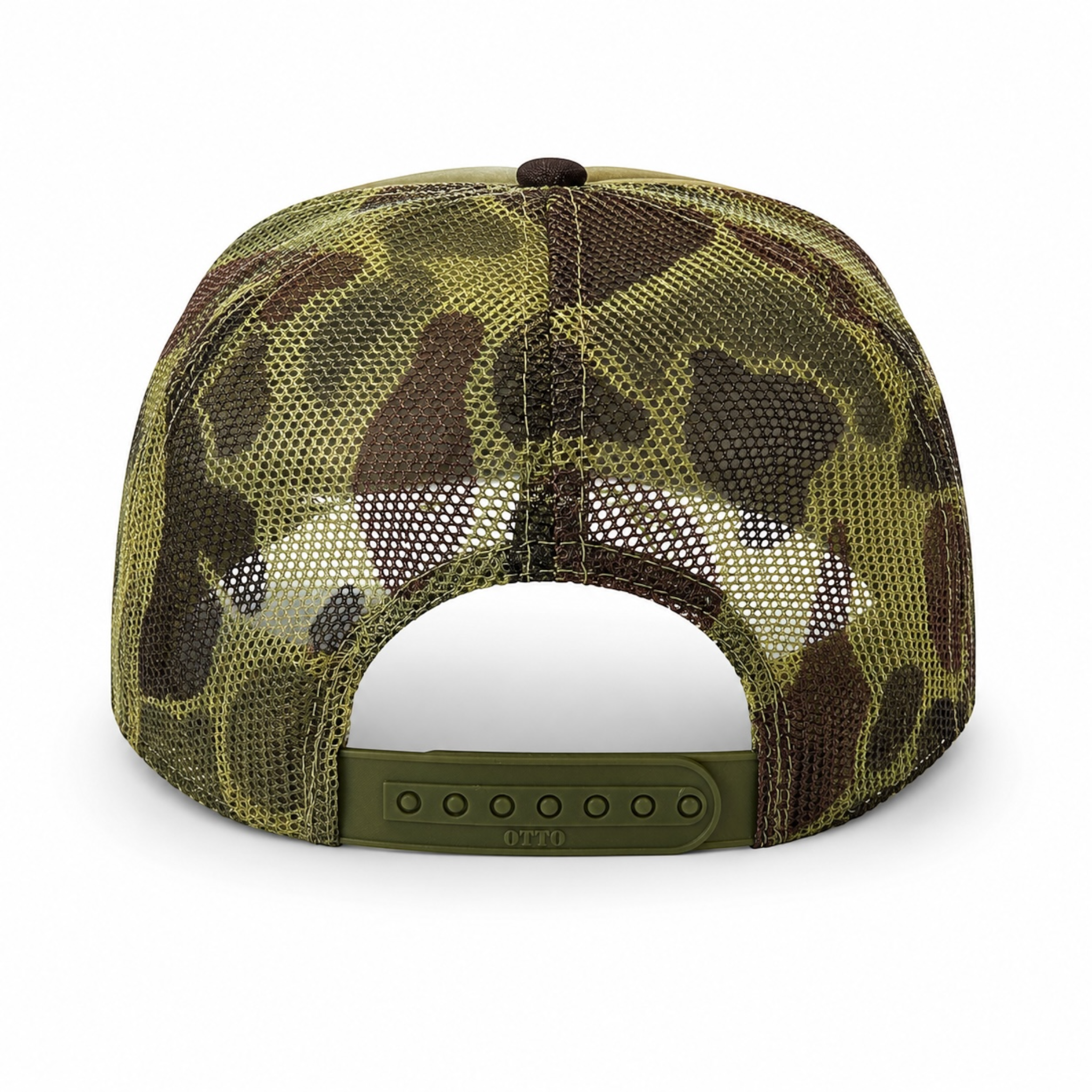 WHITE ASHES TRUCKER HAT (OLIVE GREEN)
