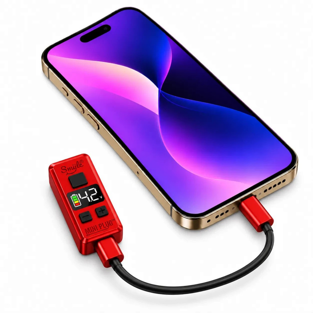White Ashes Smoke Shop Smüle Mini Plug red 510-thread battery with digital display charging via a smartphone