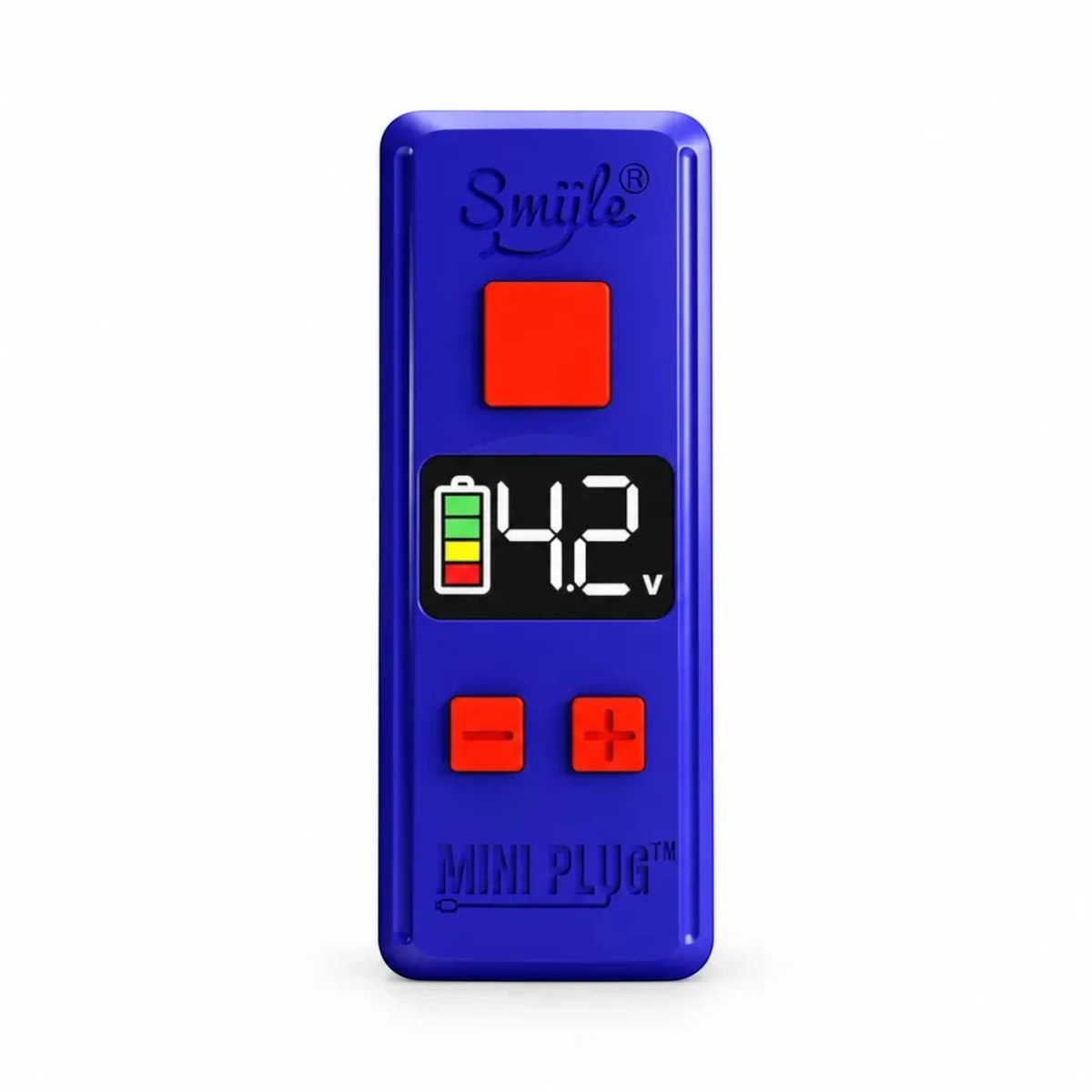 White Ashes Smoke Shop Smüle Mini Plug blue 510-thread battery with LED voltage display and red control buttons