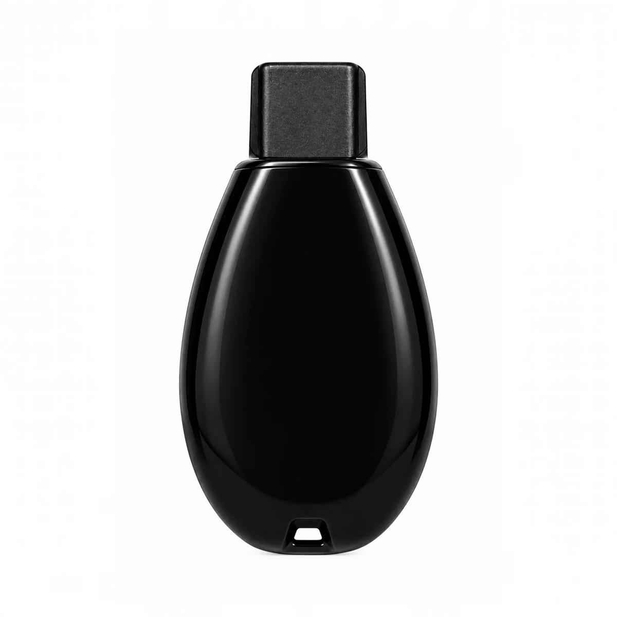 White Ashes Smoke Shop Smyle portable vaporizer in a sleek, glossy black car key fob design for discreet use.